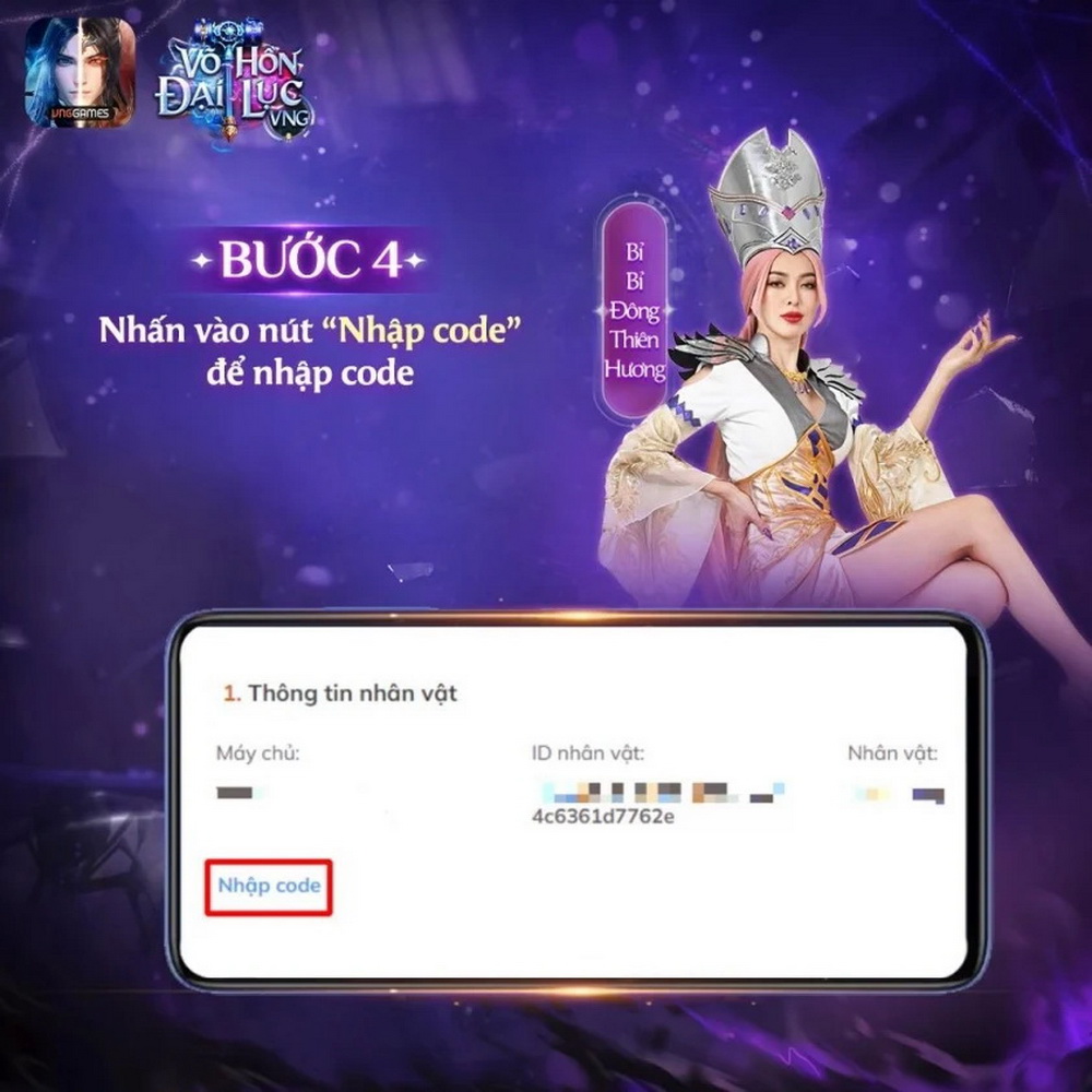 Hướng dẫn nhập code Võ Hồn Đại Lục, bước 4